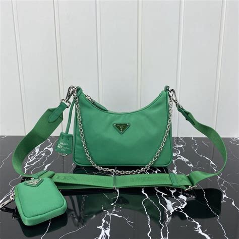 prada nylon tote green|prada nylon shoulder bag price.